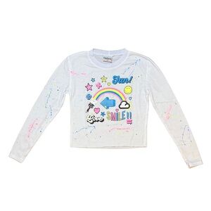 Firehouse long sleeve neon splatter and icon Graphics TOP girls size XS (6) NWT